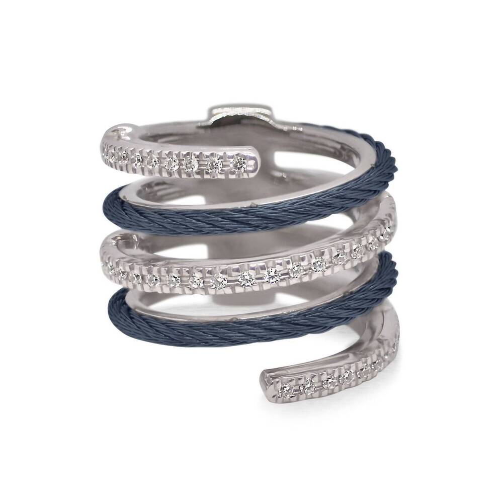 NEW ALOR women's open wrap ring in blueberry